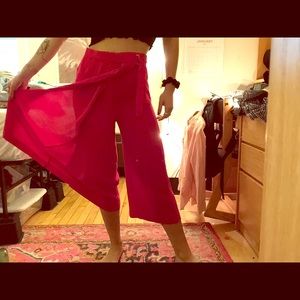 ZARA BASIC red buckle skirt sarong palazzo pants